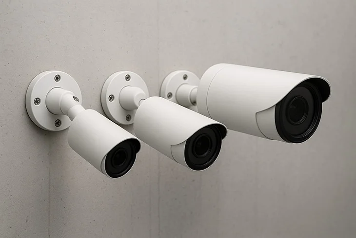 Installers often use three cameras: wide, medium, and telephoto