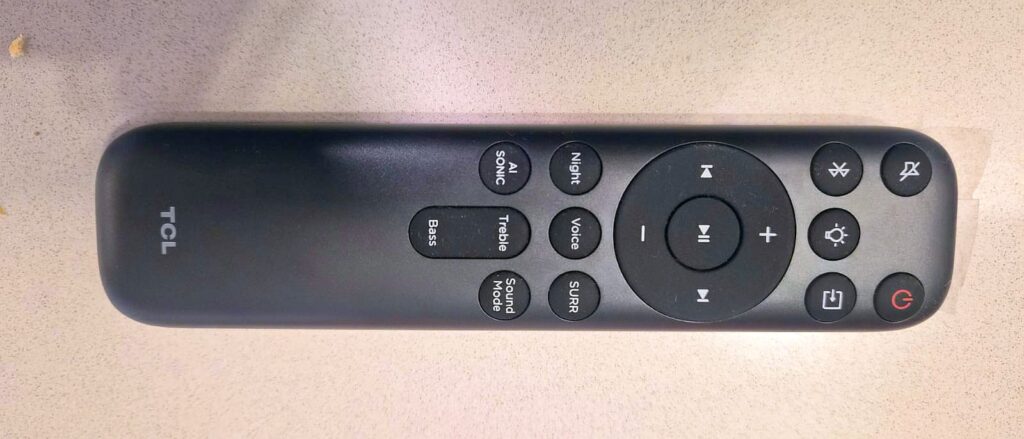 Dedicated soundbar remote