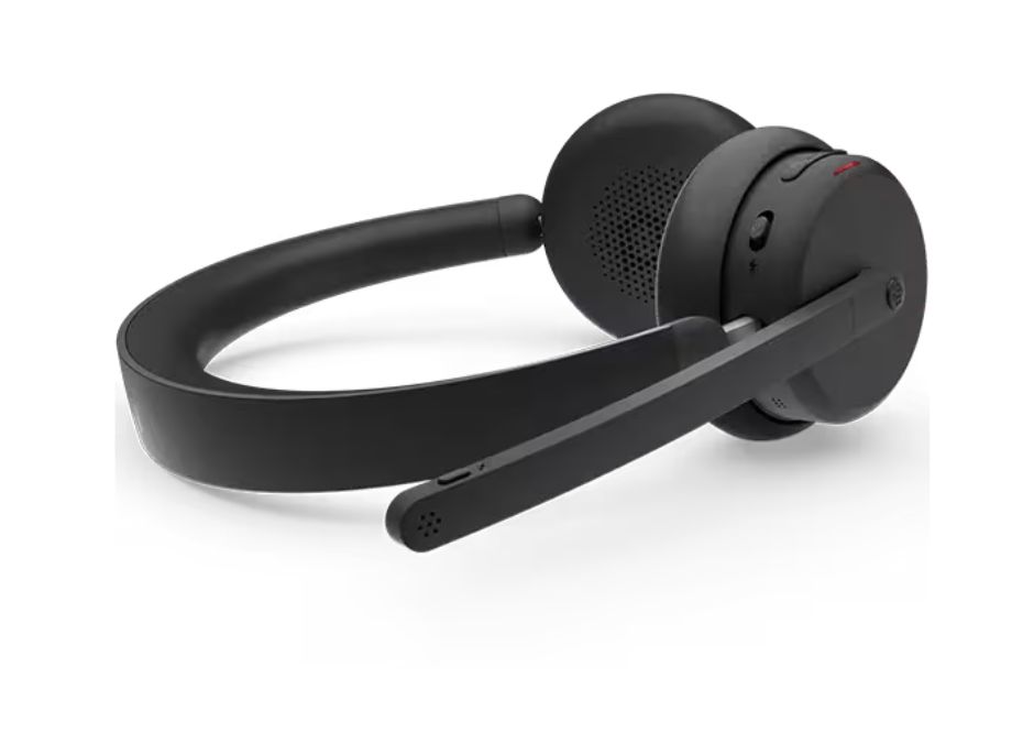 Padded headband with ear cushions made from leather-like material