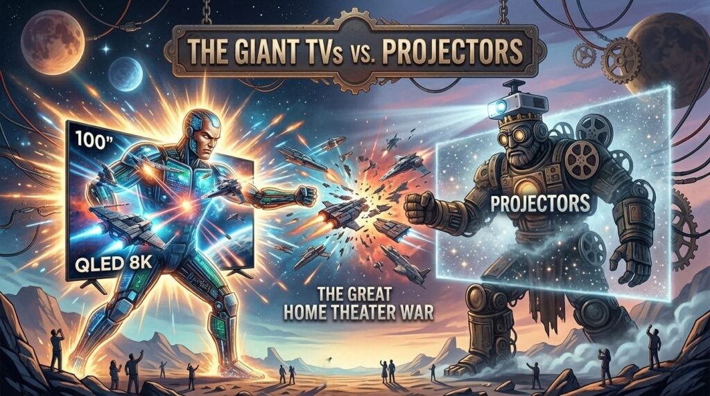 The Great Home Theater War: Giant TVs vs. Projectors