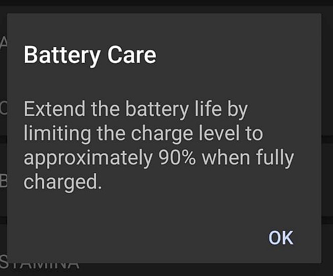 Charging limited to 90%