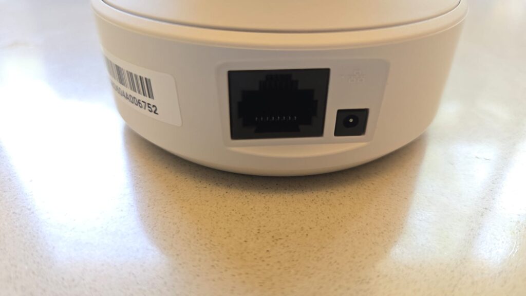 LAN connector at the back of the camera