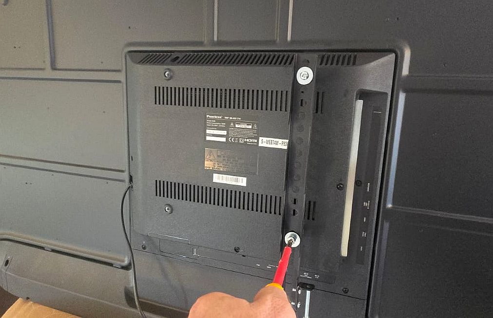 Secure the bracket with screws