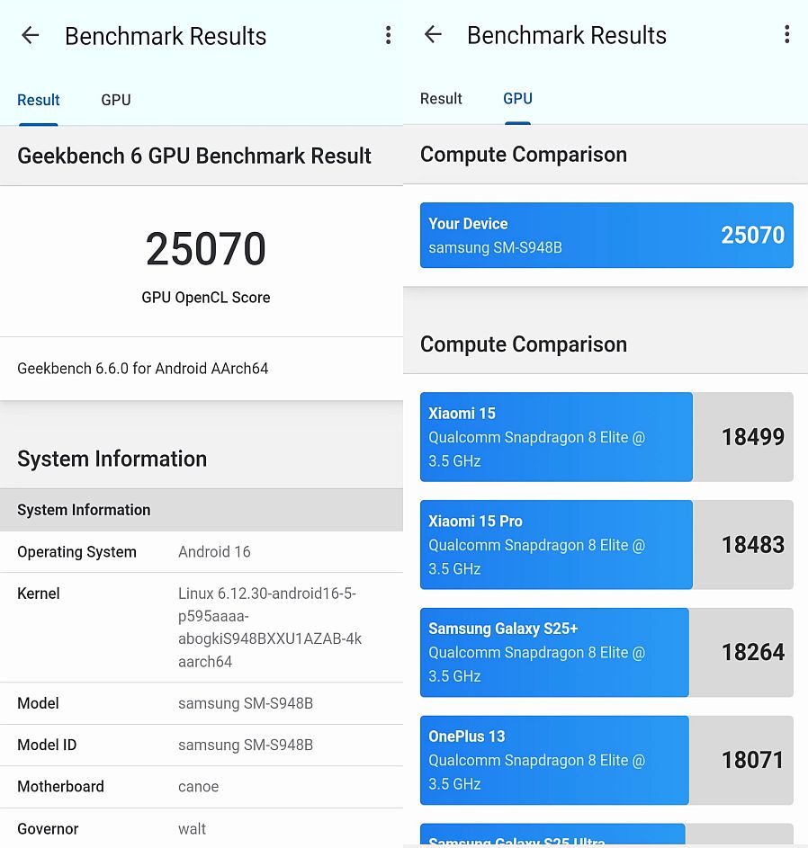 GeekBench GPU benchmark