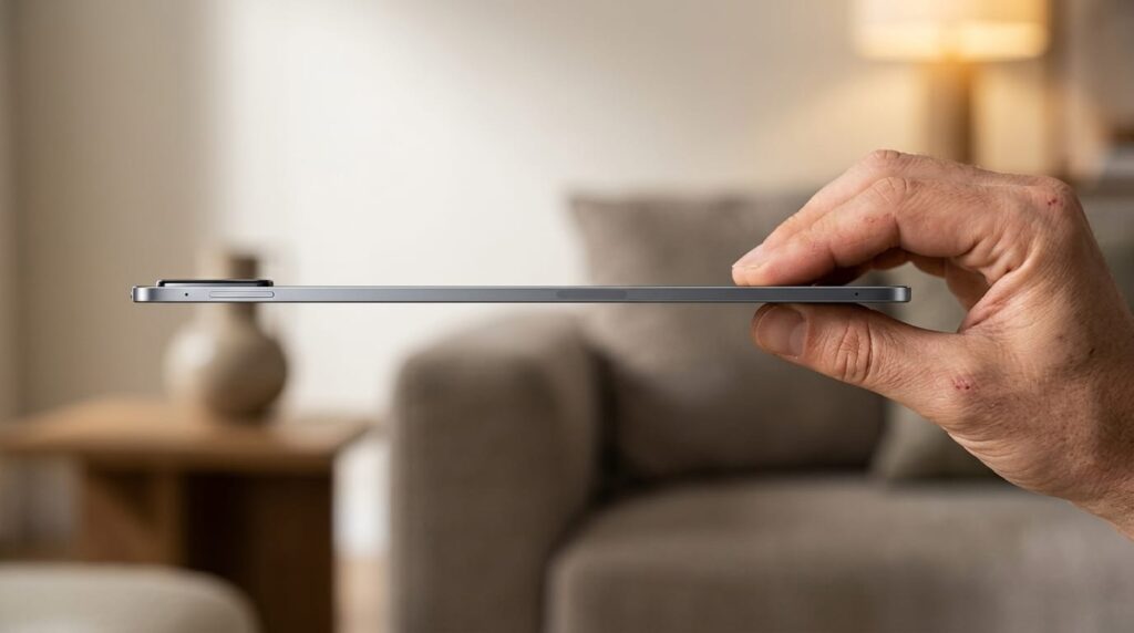 5.75mm thick and weighing 485 grams