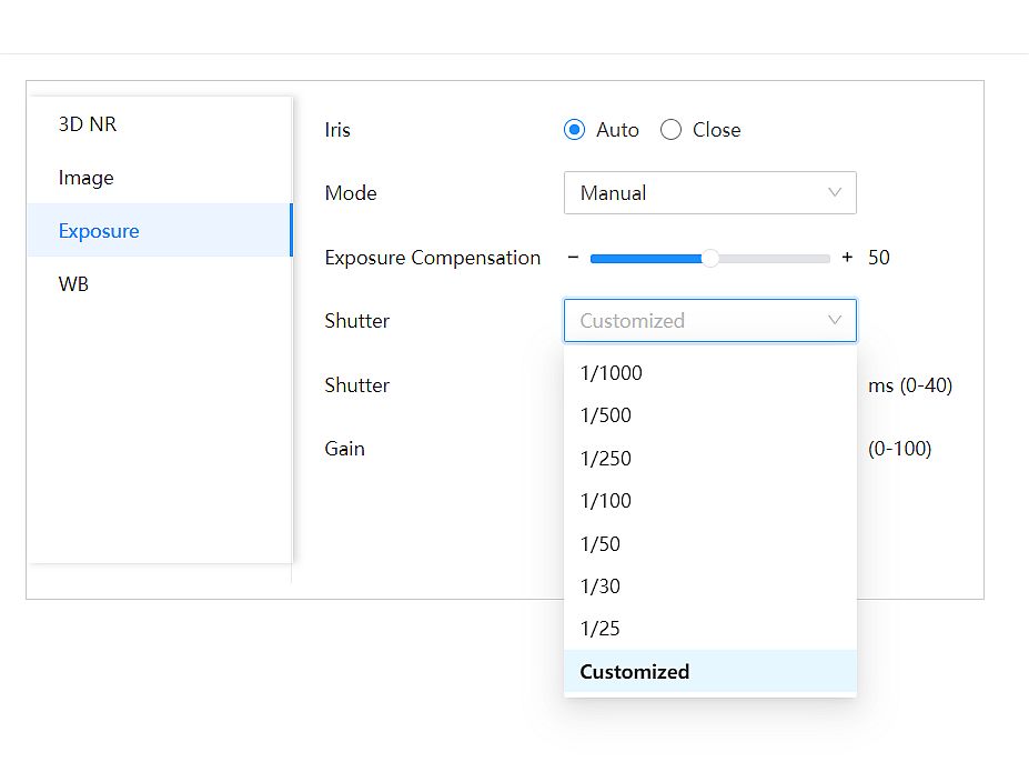 wide range of image parameter control