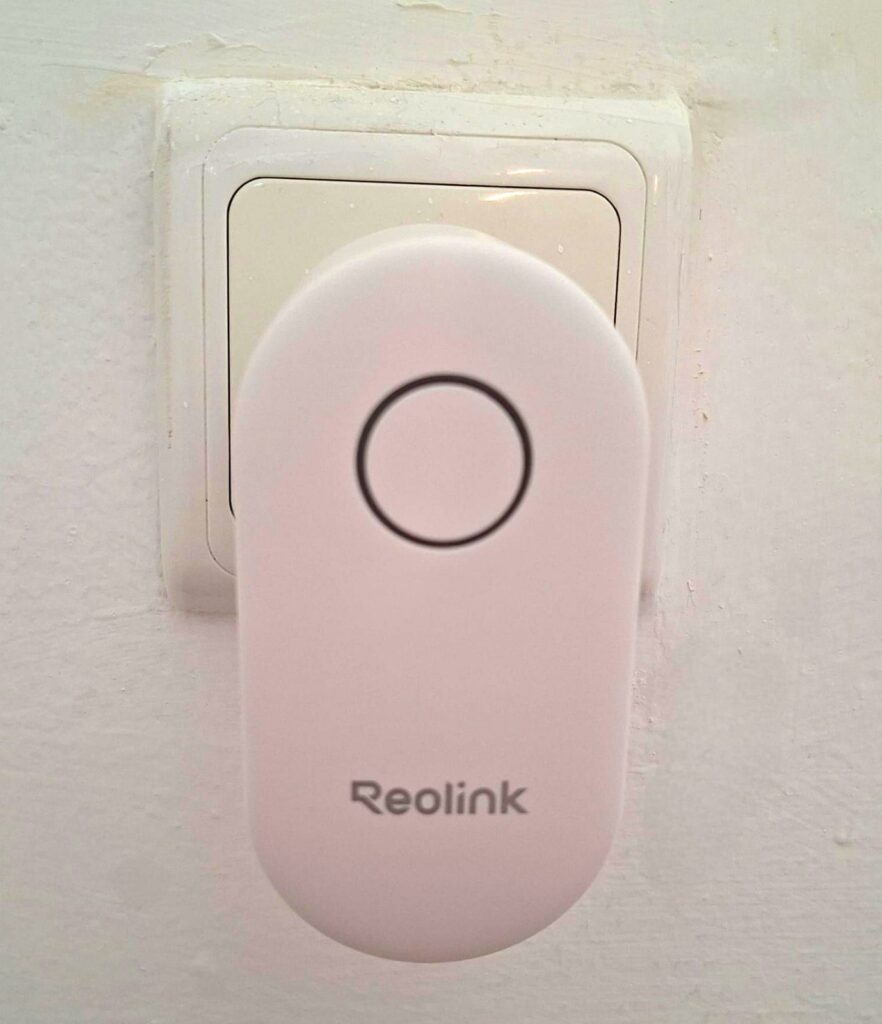 Indoor chime plugs into a wall outlet