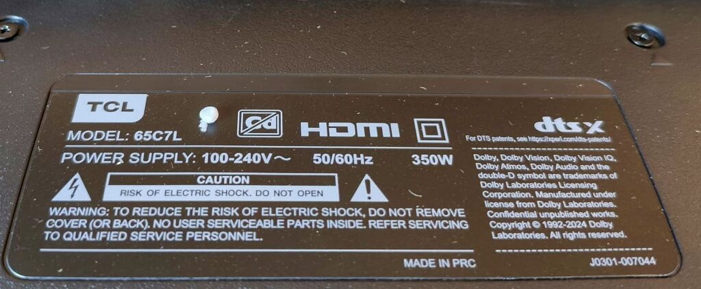 Maximum power consumption: 350W
